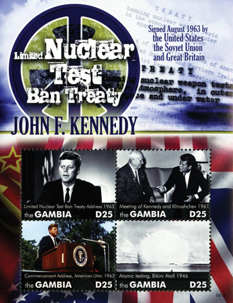 # M11282 - 2008 Nuclear Test Ban Treaty, Mint, Sheet of 4 Stamps, Gambia