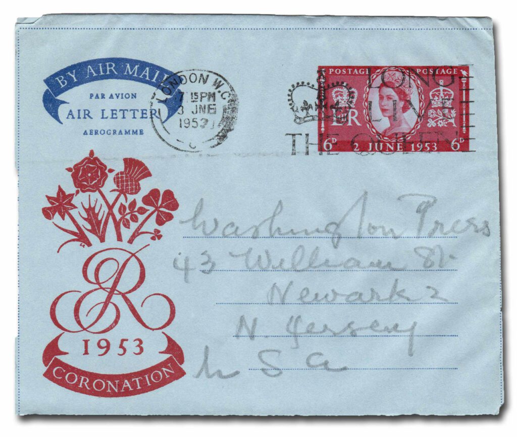 1953 Queen Elizabeth II Coronation Aerogramme