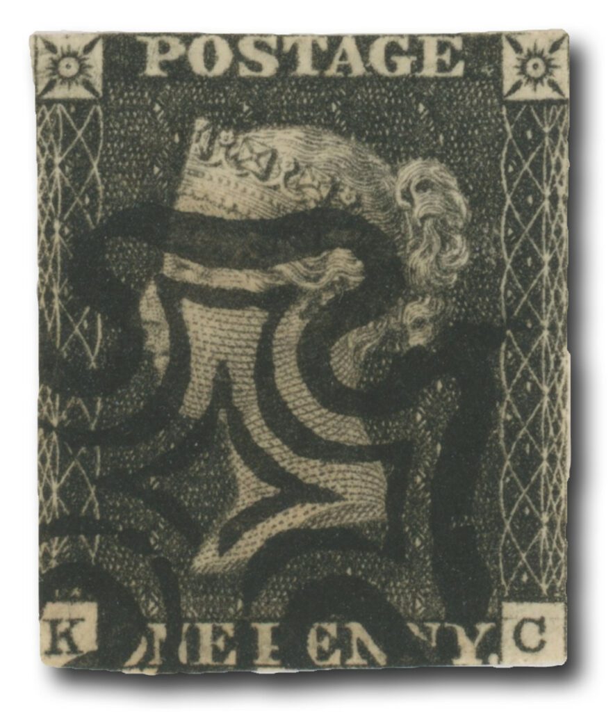 1840 Penny Black, Closely Trimmed with Presentation Folder