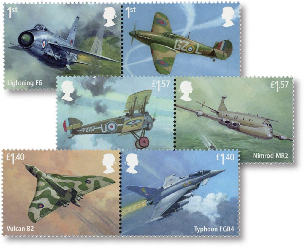 # M12315 - 2018 Royal Air Force Centenary, Mint, Set of 6 Stamps, Great Britain