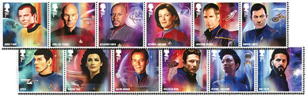 2020 Star Trek - Television Series Crew, Mint, Set of 12 Stamps, Great Britain