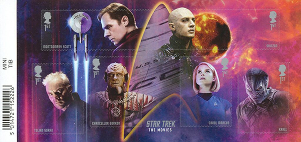 2020 Star Trek "The Movie", Mint Miniature Sheet of 6 Stamps, Great Britain