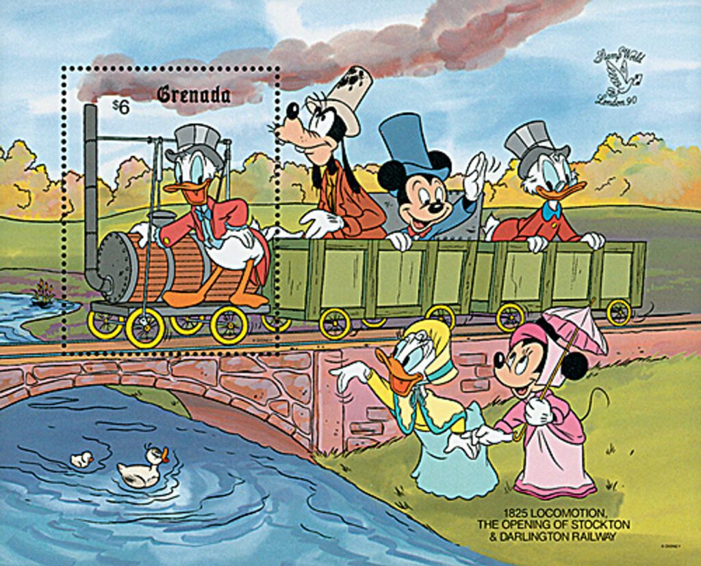 1990 Disney and Friends Celebrate World Stamp London, Mint Souvenir Sheet, Grenada
