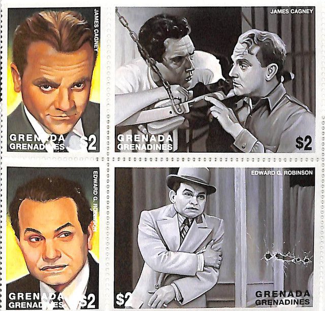 1999 Grenada Grenadines James Cagney and Edward G. Robinson