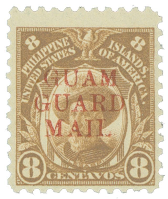 #GM10 - 1930 8c Guam Guard Mail, overprints, orange brown