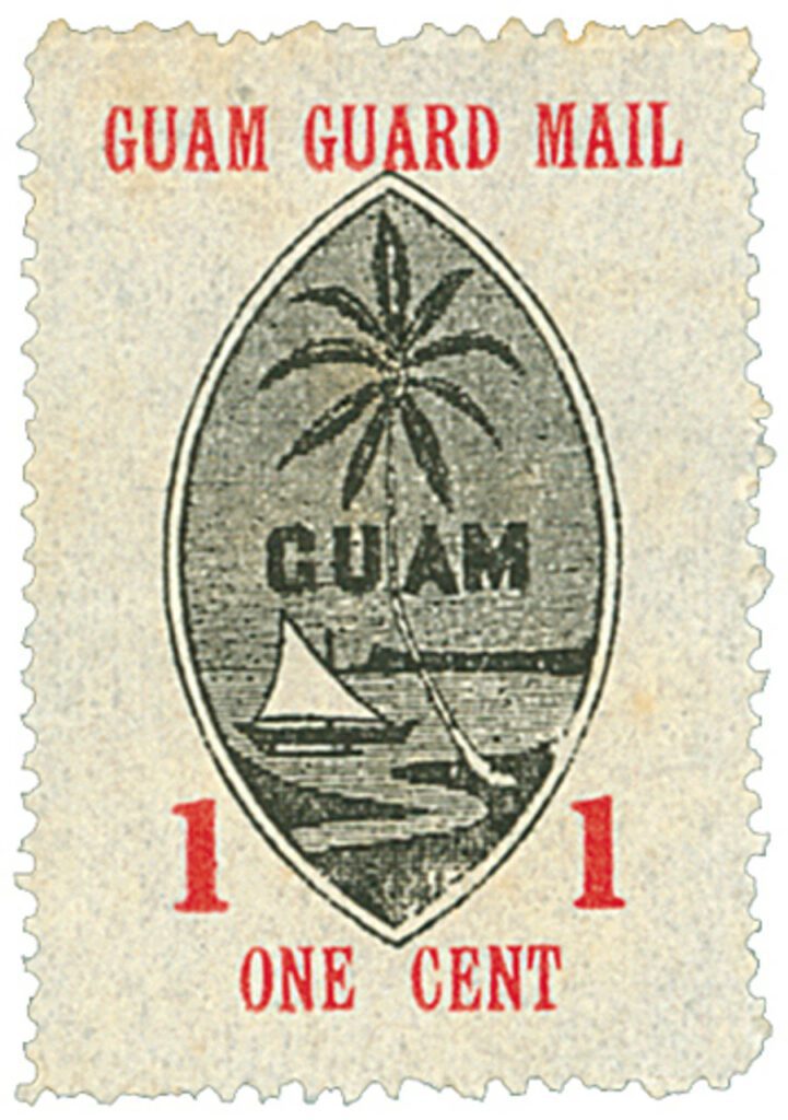 1930 1¢ Guam Guard Mail - red & black