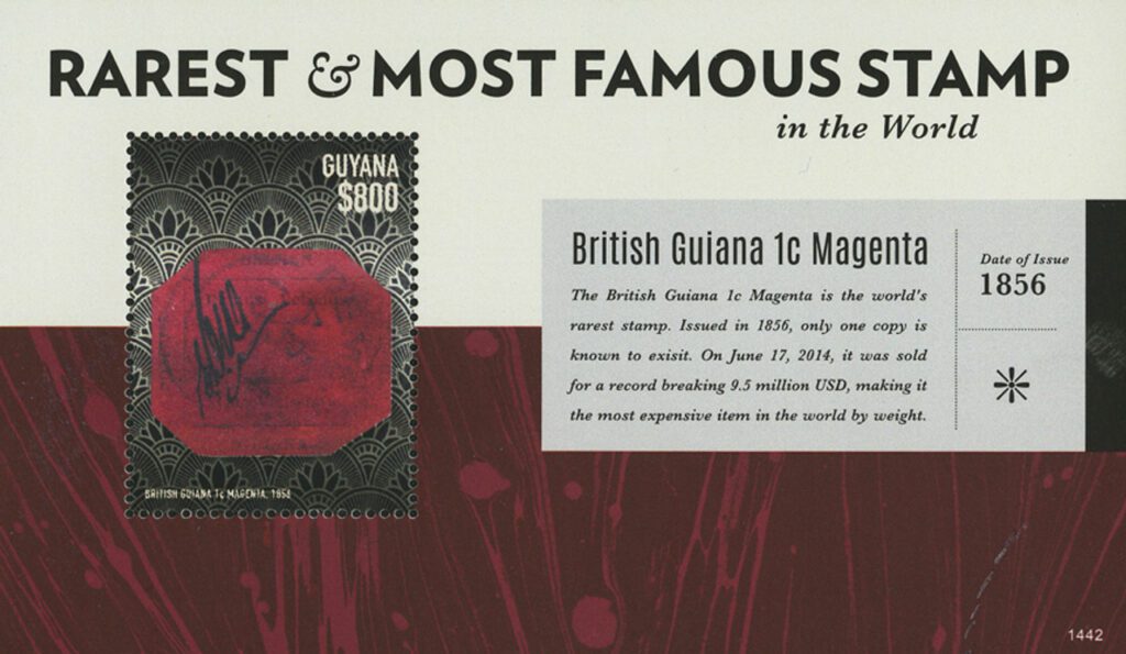 2014 $800 British Guiana 1¢ Magenta