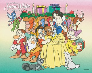 # MDS364B - 1996 Disney Celebrates Christmas with Snow White and the 7 Dwarfs, Mint Souvenir Sheet, Guyana