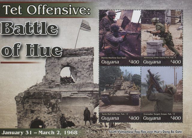 # MFN113 - 2020 $400 Vietnam War - TET Offensive -"Battle of Hue", Mint Sheet, Guyana