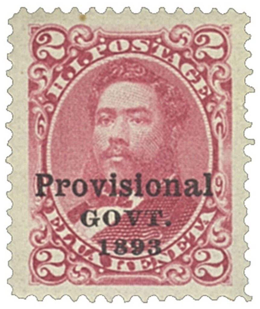 1893 2¢ Hawaii, rose, black overprint