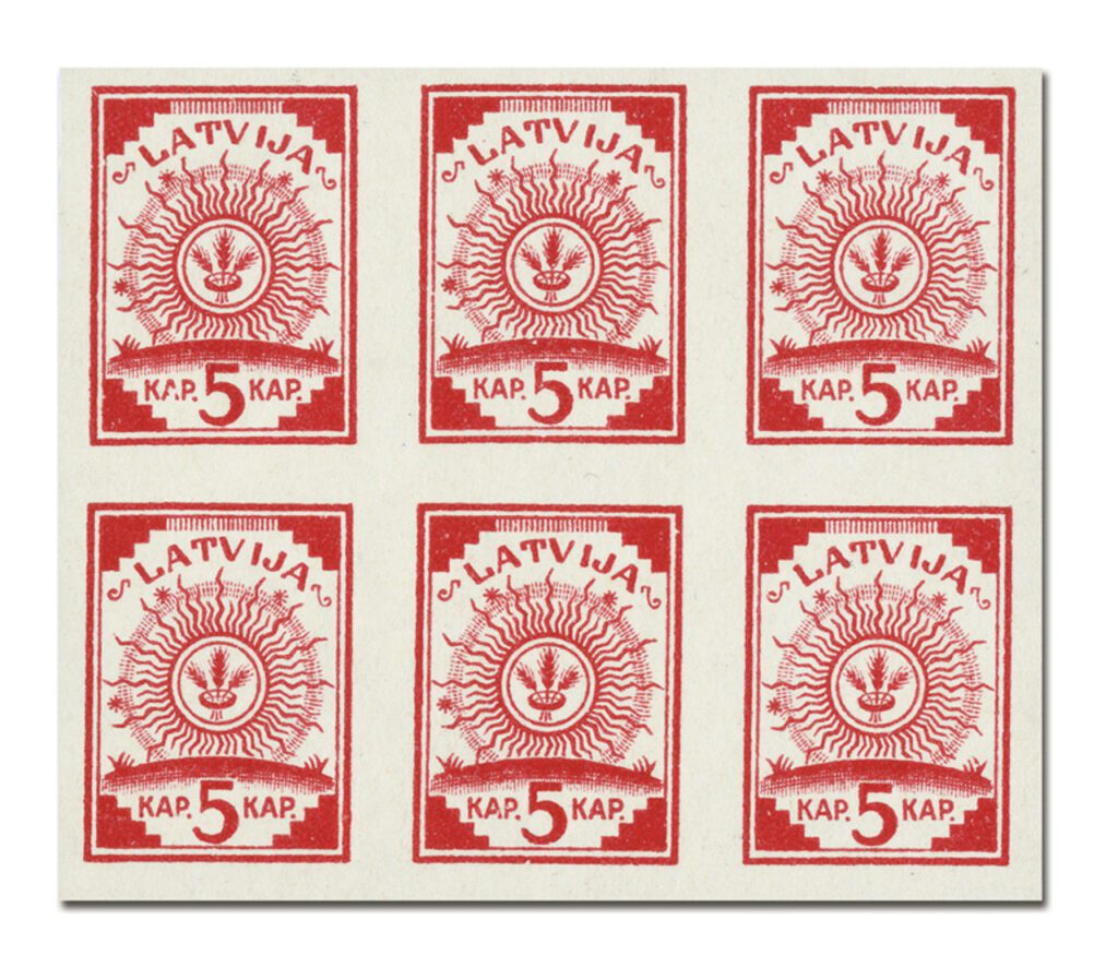 # MA1508 - Latvia Map Stamps - Block of 6