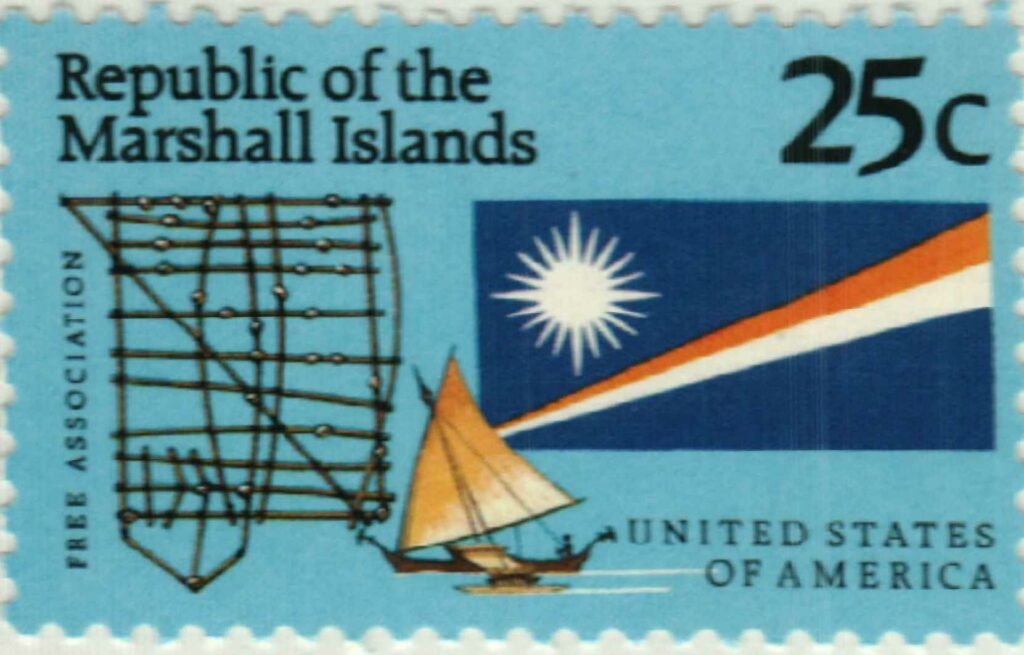 Joint issue stamp from the Marshall Islands.