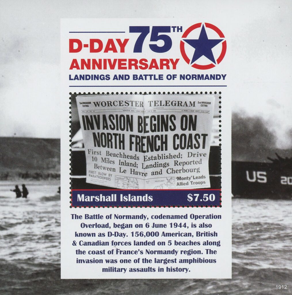 2019 D-Day 75th Anniversary souvenir sheet of 1