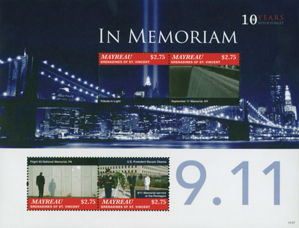 2011 Mayreau 9/11 10 Yr. Anniv. 4v Mint