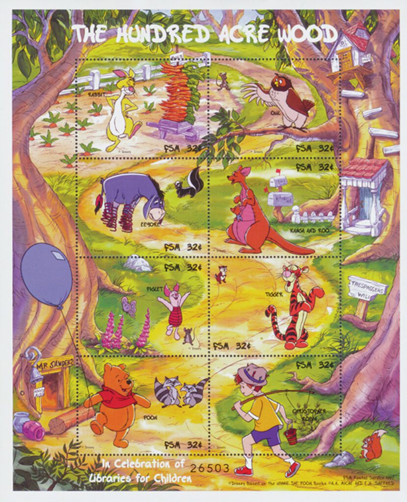 # MDS398A - Micronesia 1998 Winnie the Pooh 8 Stamps