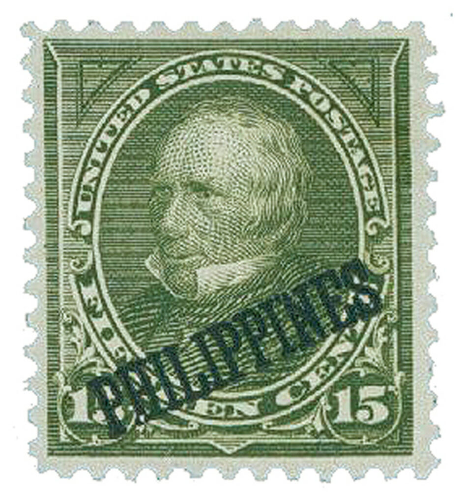 1899 15¢ Philippines, olive green, double-line watermark USPS
