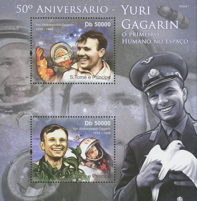 #M12276 - 2011 Db50000 Yuri Gagarin, First Human in Space 50th Anniversary souvenir sheet of 2