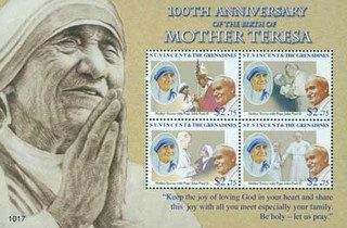 2010 St. Vincent Mother Teresa 4v Mint