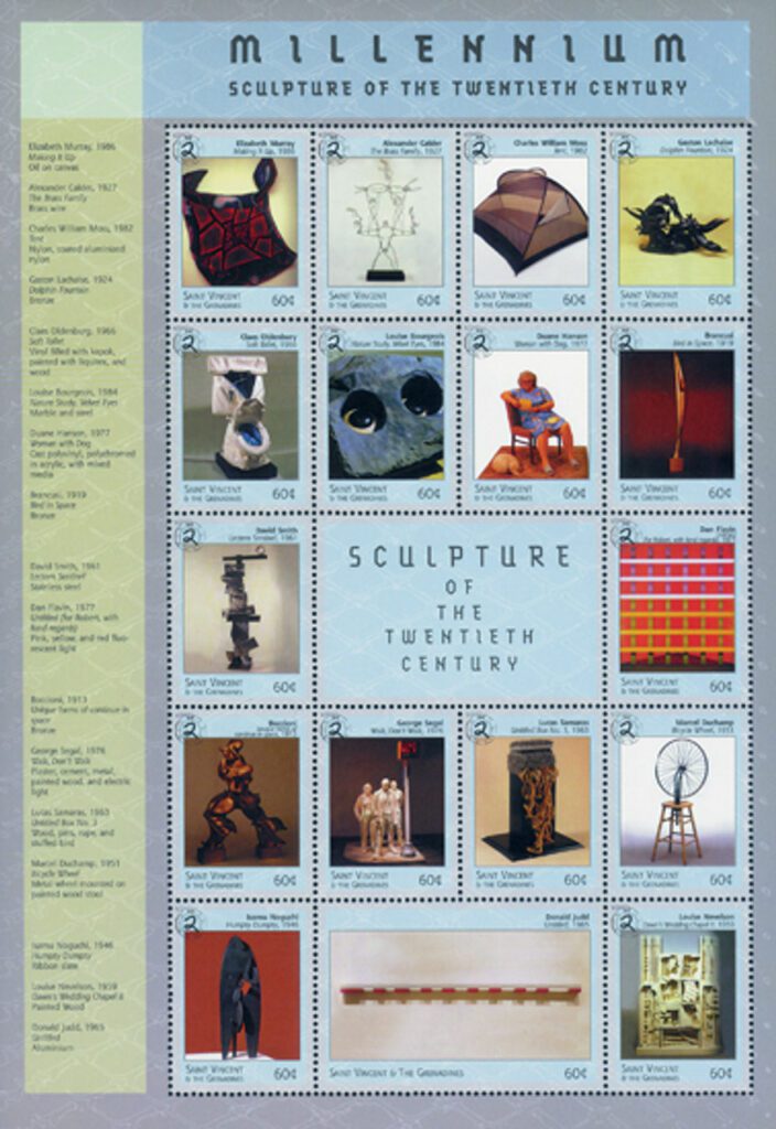 Millenium "Sculpture of the Twentieth Century", Mint Sheet of 17 Stamps, St Vincent