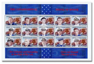 # M8054 - World War II Congressional Medal of Honor, Mint, Sheet of 15 Stamps, St. Vincent