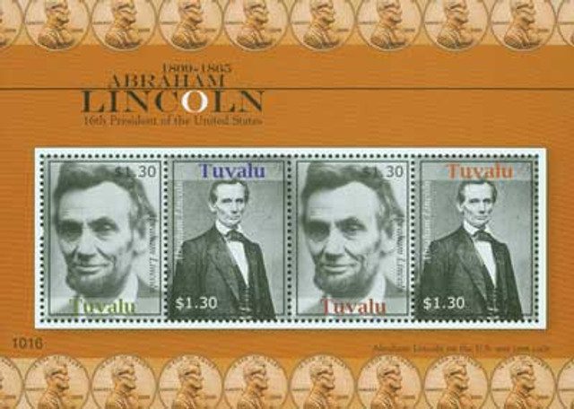 # M10591 - 2010 Tuvalu Abe Lincoln 4v Mint