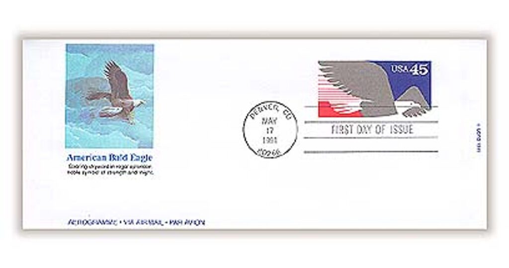 #UC63
1991 45c Air Post Envelope, Eagle