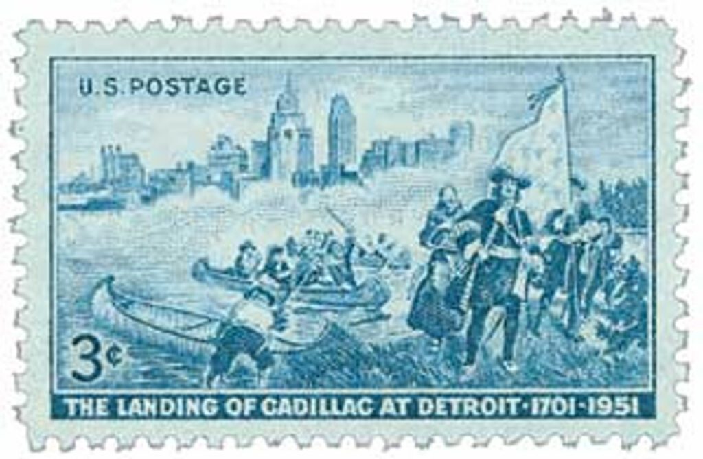1951 3¢ Landing of Cadillac at Detroit