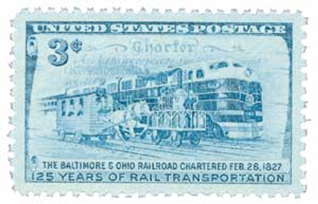1952 3¢ B. & O. Railroad