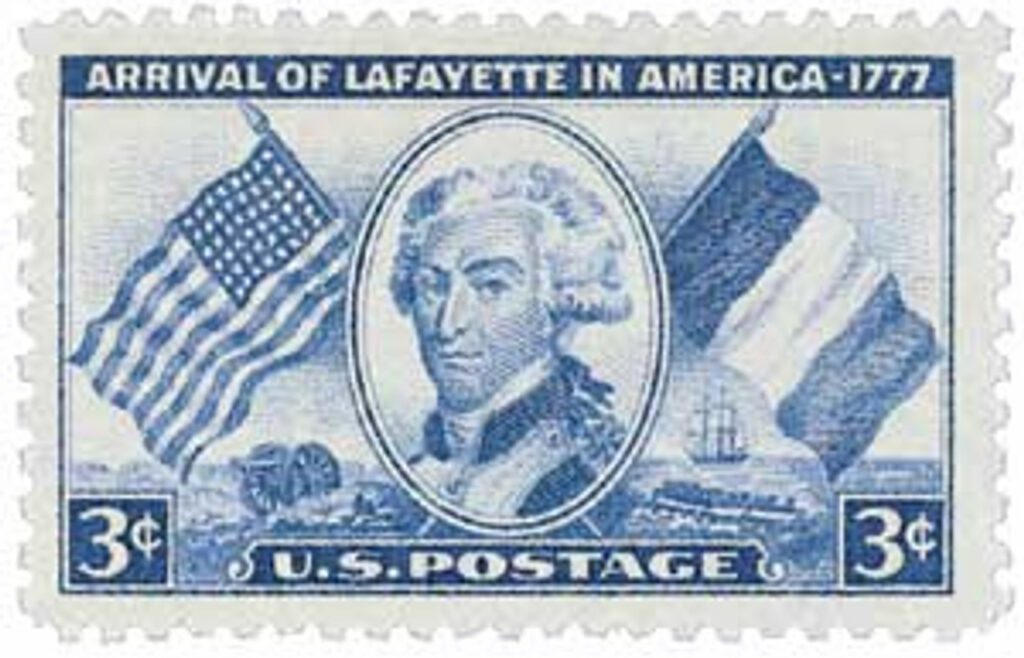 1952 3¢ Arrival of Lafayette in America
