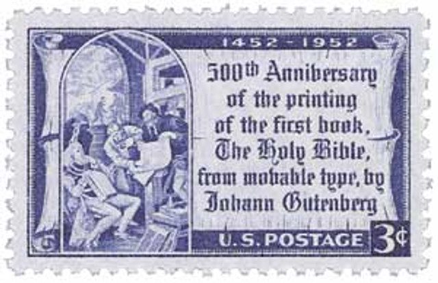 #1014 - 1952 3¢ Gutenberg Bible