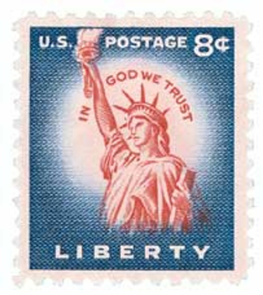 1954 Liberty Series - 8¢ Statue of Liberty, Flat Plate