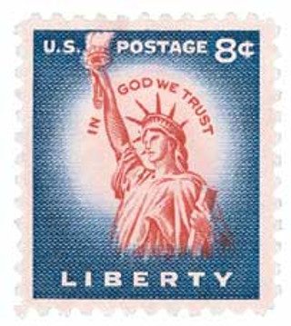 1954 Liberty Series - 8¢ Statue of Liberty, Flat Plate