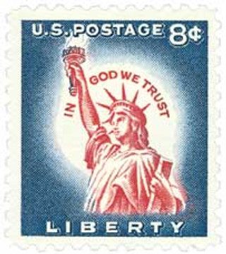 1958 Liberty Series - 8¢ Statue of Liberty, Redrawn, Giori Press