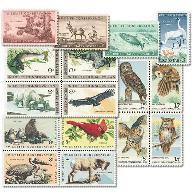 #1077/1763 - Complete Set of 16, 1956-78 Wildlife Conservation Series