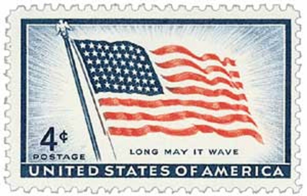 1957 4¢ Old Glory, 48 stars
