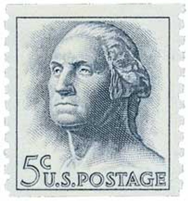 #1229 - 1962 5c George Washington, rotary coil, perf 10 vertical