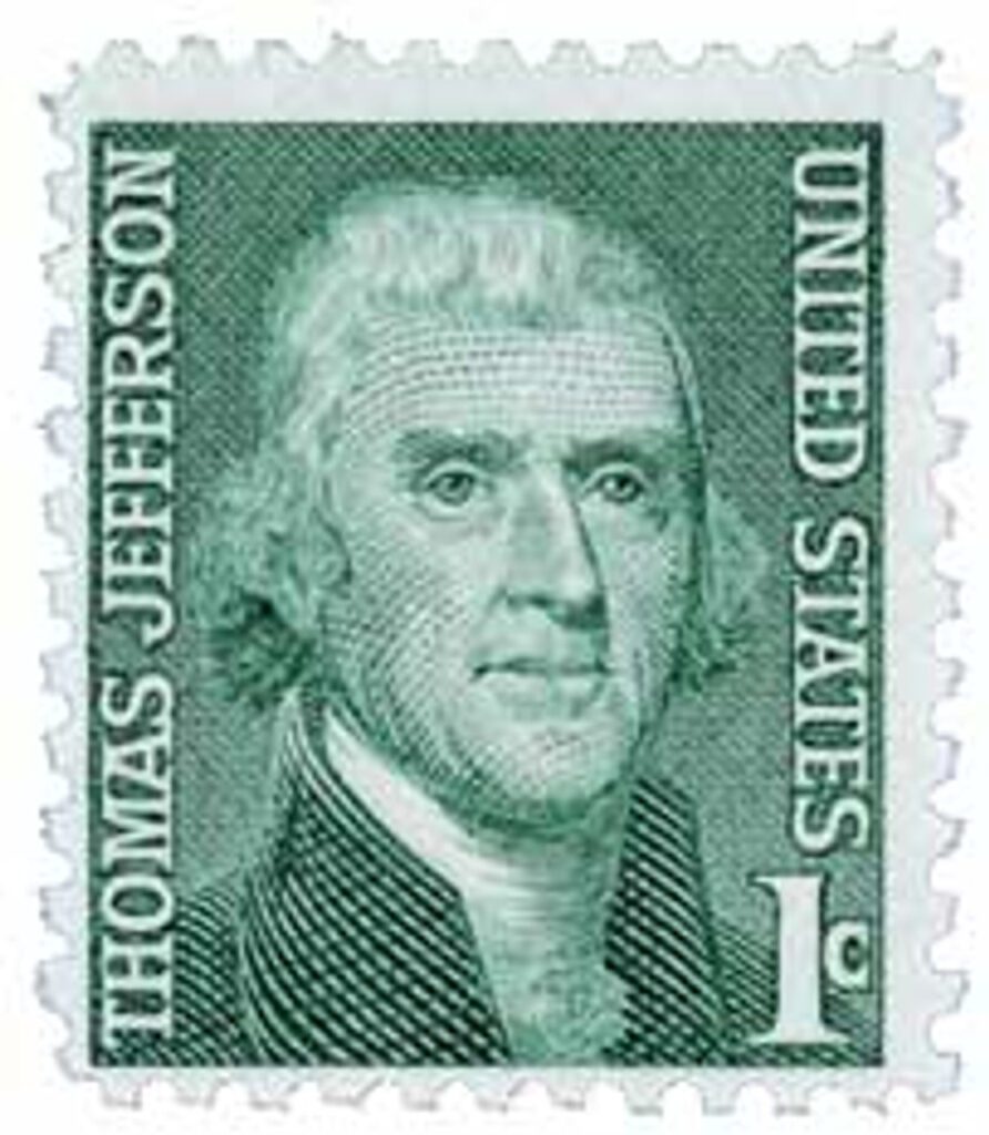 #1278 - 1968 1c Prominent Americans: Thomas Jefferson