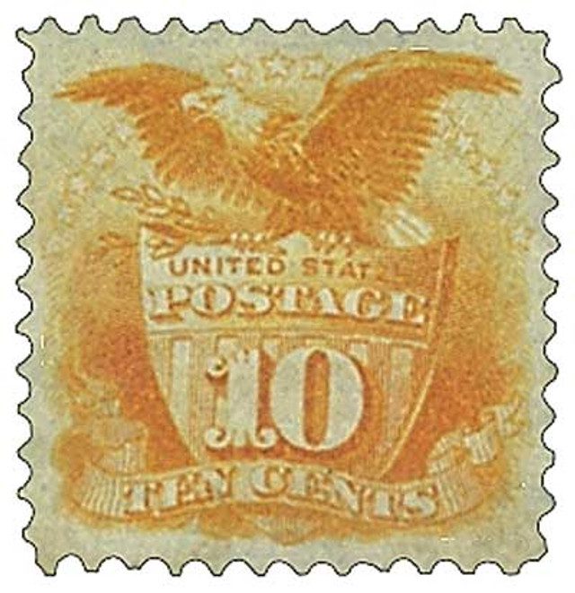 #127 - 1875 10c Shield and Eagle, yellow