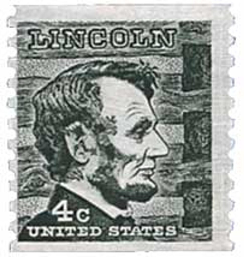 #1303 - 1966 4c Prominent Americans: Abraham Lincoln, perf 10 vertical