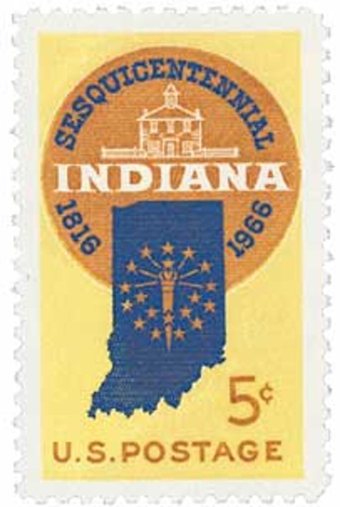 # 1308 - 1966 5c Indiana Statehood