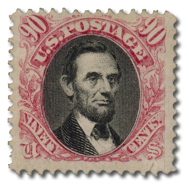 #132 - 1875 90c Lincoln, carmine and black