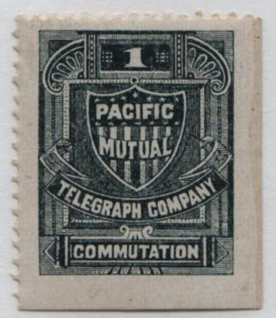 1883 1¢ slate,perf 12,"Pacific Mutual"