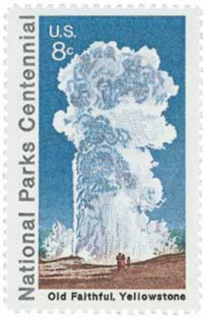 1972 8c National Parks Centennial: Old Faithful, Yellowstone