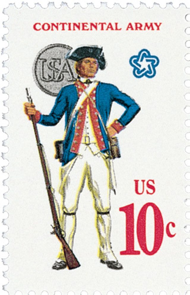 1975 10c U.S. Military Uniforms: Continental Army