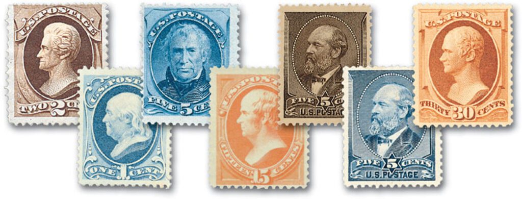 # 157//217 - 1873-88 Bank Note Stamp Collection, Set of 7 Stamps