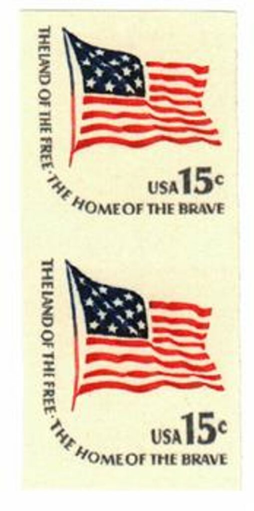 1978 Fort McHenry Flag imperf pair