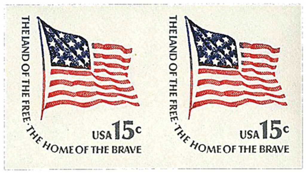 1978 15¢ Fort McHenry Coil Imperf. Pair