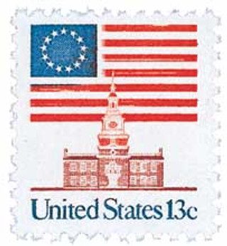 1975 13¢ Flag Over Independence Hall