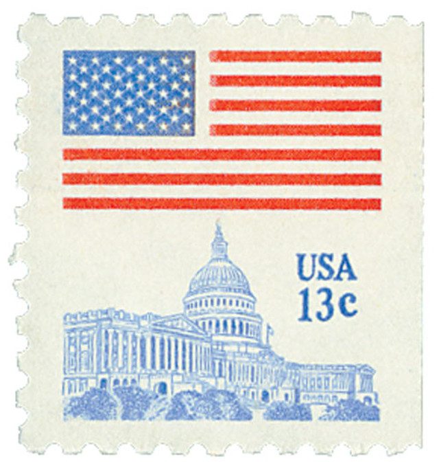 # 1623B - 1977 13c Flag over Capitol, perf 10