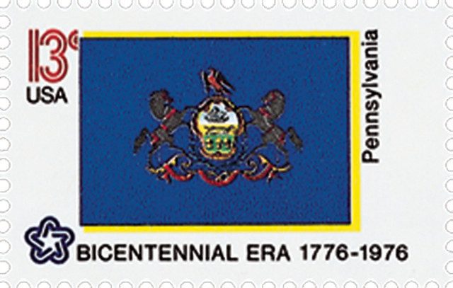 # 1634 - 1976 13c State Flags: Pennsylvania